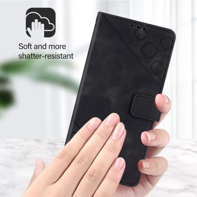 For Blackview A53 Skin Feel Embossed Leather Phone Case(Black) - More Brand by buy2fix | Online Shopping UK | buy2fix