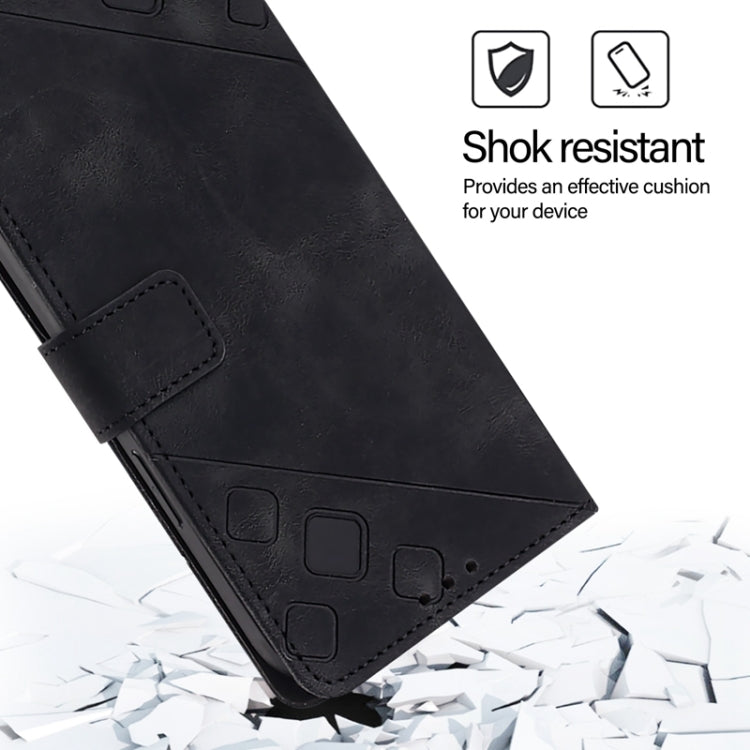 For Blackview A53 Skin Feel Embossed Leather Phone Case(Black) - More Brand by buy2fix | Online Shopping UK | buy2fix