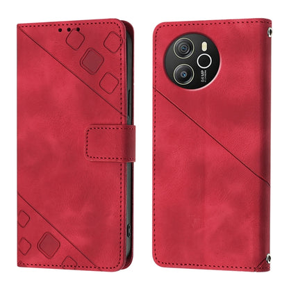 For Blackview Shark 8 Skin Feel Embossed Leather Phone Case(Red) - More Brand by buy2fix | Online Shopping UK | buy2fix