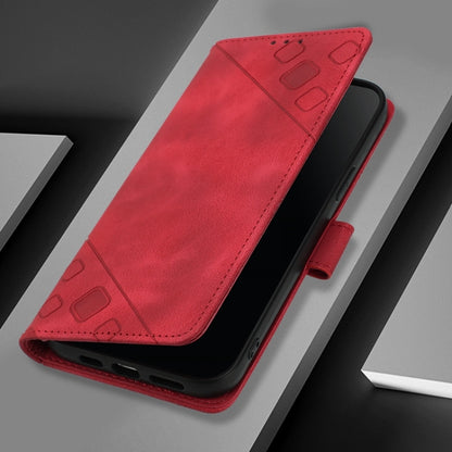 For Blackview Wave 6C Skin Feel Embossed Leather Phone Case(Red) - More Brand by buy2fix | Online Shopping UK | buy2fix