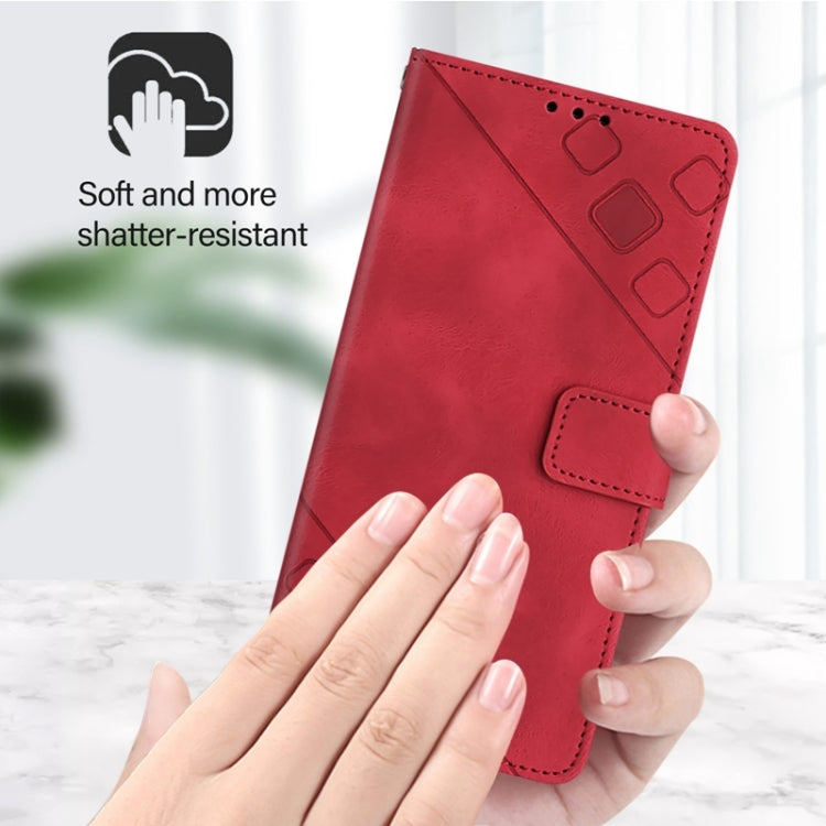 For Blackview Wave 6C Skin Feel Embossed Leather Phone Case(Red) - More Brand by buy2fix | Online Shopping UK | buy2fix