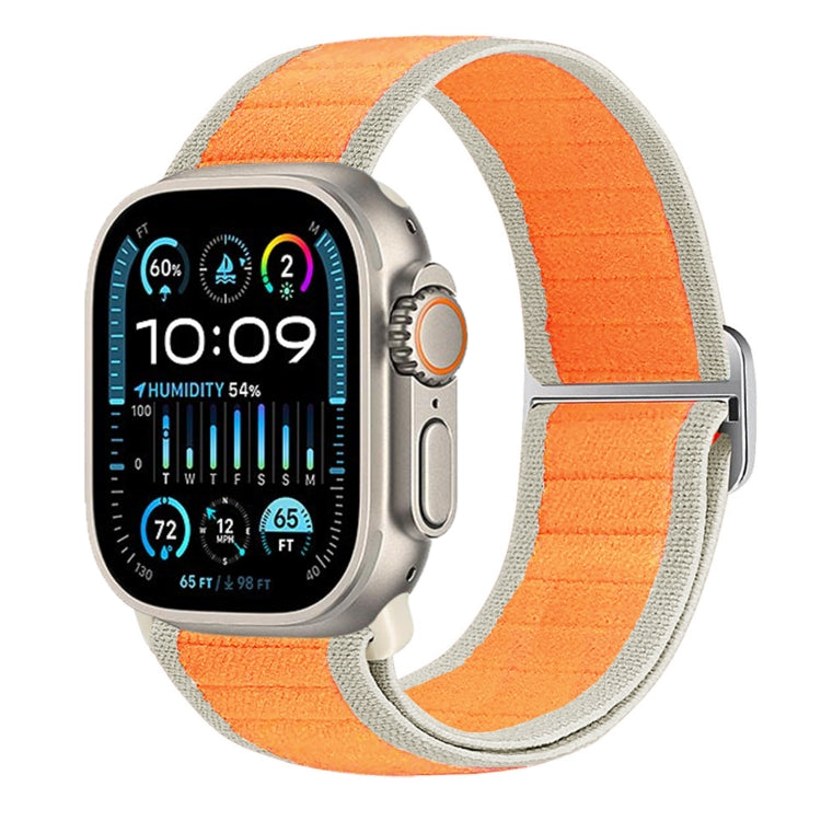 For Apple Watch Ultra 2 49mm Nylon Elastic Buckle Watch Band(Orange) - Watch Bands by buy2fix | Online Shopping UK | buy2fix