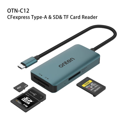 Onten C12 3 in 1 USB-C / Type-C to CFepress Type-A & SD & TF Card Reader(Pine Green) - Card Reader by Onten | Online Shopping UK | buy2fix