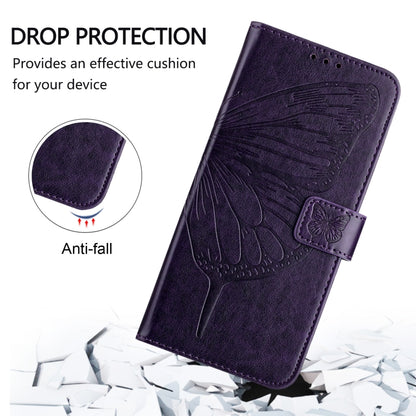 For Blackview A52 Embossed Butterfly Leather Phone Case(Dark Purple) - More Brand by buy2fix | Online Shopping UK | buy2fix