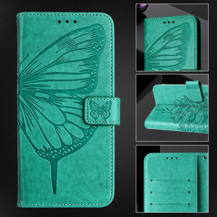 For Blackview A53 Embossed Butterfly Leather Phone Case(Green) - More Brand by buy2fix | Online Shopping UK | buy2fix