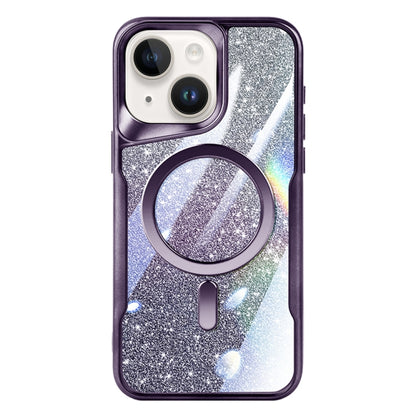 For iPhone 13 Blade MagSafe Magnetic Gradient Glitter PC Phone Case(Purple) - iPhone 13 Cases by buy2fix | Online Shopping UK | buy2fix