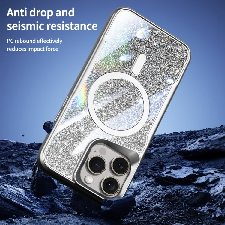 For iPhone 12 Pro Max Blade MagSafe Magnetic Gradient Glitter PC Phone Case(Titanium Grey) - iPhone 12 Pro Max Cases by buy2fix | Online Shopping UK | buy2fix