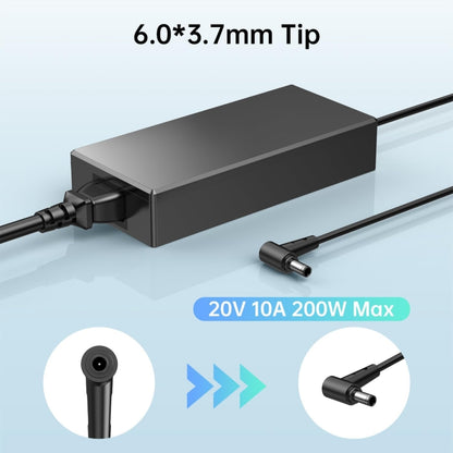 200W 20V 10A Laptop Notebook Power Adapter For Asus 6.0 x 3.7mm, Plug:US Plug - For Asus by buy2fix | Online Shopping UK | buy2fix