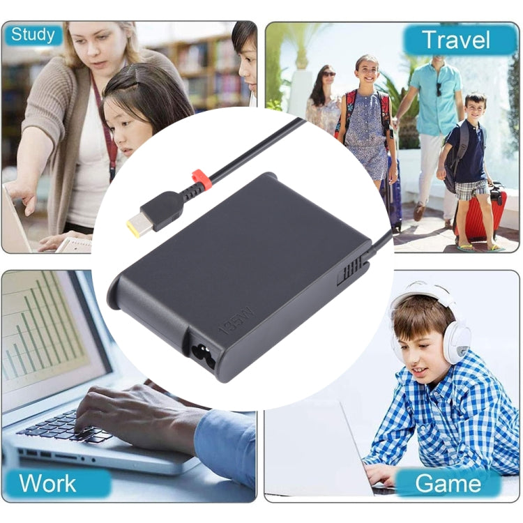 135W 20V 6.75A Laptop Notebook Power Adapter For Lenovo Big Square USB, Plug:UK Plug - For Lenovo by buy2fix | Online Shopping UK | buy2fix