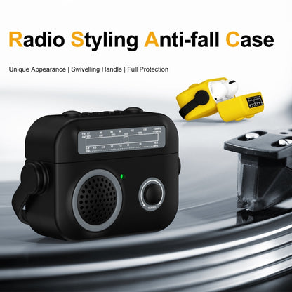 For AirPods 3 Radio Style Wireless Bluetooth Earphones Shockproof Protective Case(Black) - For AirPods 3 by buy2fix | Online Shopping UK | buy2fix