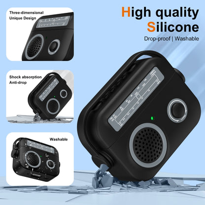 For AirPods 3 Radio Style Wireless Bluetooth Earphones Shockproof Protective Case(Black) - For AirPods 3 by buy2fix | Online Shopping UK | buy2fix