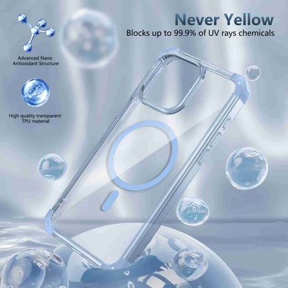 For iPhone 12 Transparent MagSafe Magnetic Phone Case(Blue) - iPhone 12 / 12 Pro Cases by buy2fix | Online Shopping UK | buy2fix