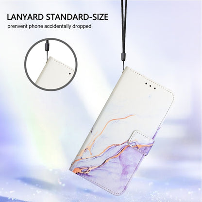 For Blackview A53 PT003 Marble Pattern Flip Leather Phone Case(White Purple) - More Brand by buy2fix | Online Shopping UK | buy2fix