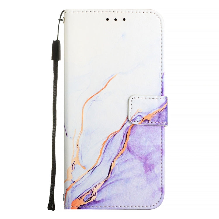 For Blackview Color 8 PT003 Marble Pattern Flip Leather Phone Case(White Purple) - More Brand by buy2fix | Online Shopping UK | buy2fix