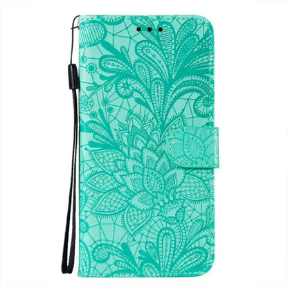 For Motorola Moto G Power 5G 2024 Lace Flower Embossing Flip Leather Phone Case(Green) - Motorola Cases by buy2fix | Online Shopping UK | buy2fix