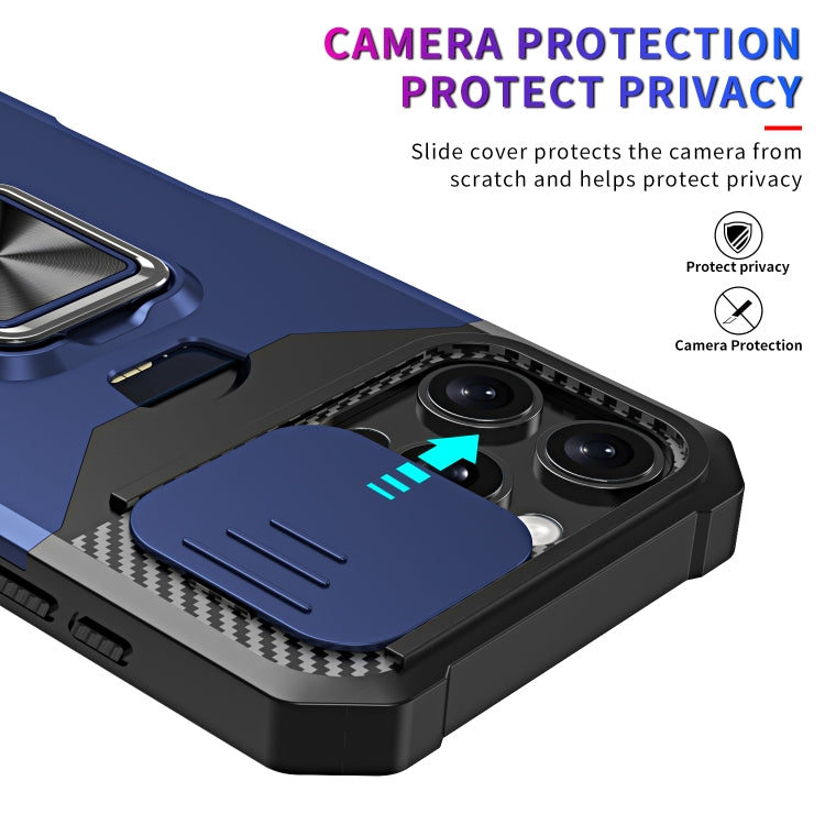 For iPhone 16 Pro Camera Shield Card Slot PC+TPU Phone Case(Red) - iPhone 16 Pro Cases by buy2fix | Online Shopping UK | buy2fix