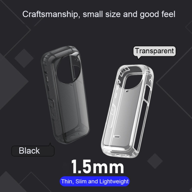 For Insta360 X4 Clear 1.5mm Soft TPU Protective Case With Neck Strap(Clear Black) - Case & Bags by buy2fix | Online Shopping UK | buy2fix