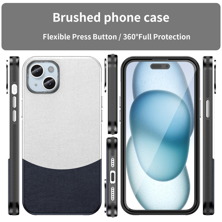 For iPhone 14 Plus Leather Texture MagSafe Magnetic TPU + PC Phone Case(Dark Blue) - iPhone 14 Plus Cases by buy2fix | Online Shopping UK | buy2fix