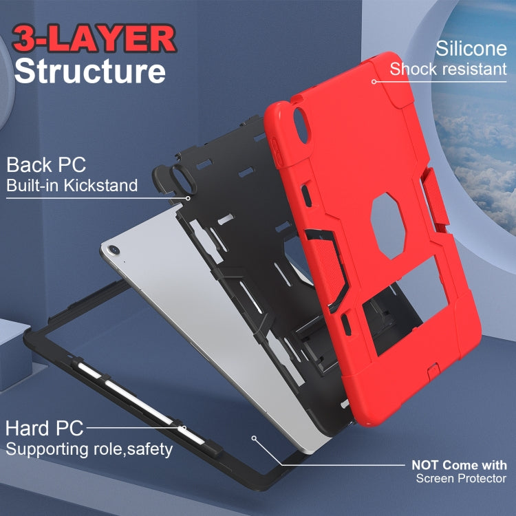 For iPad Air 13 2024 Contrast Color Silicone Acrylic PC Tablet Case with Holder(Red Black) - iPad Air 13 2024 Cases by buy2fix | Online Shopping UK | buy2fix