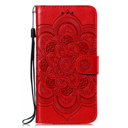 For Xiaomi Redmi K70 Sun Mandala Embossing Pattern Phone Leather Case(Red) - K70 Cases by buy2fix | Online Shopping UK | buy2fix