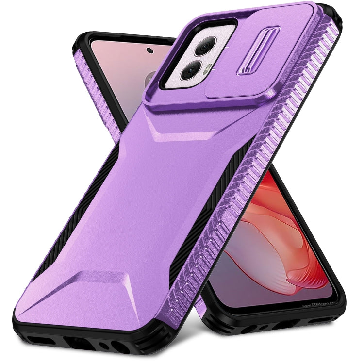 For Motorola Moto G Power 5G 2024 Sliding Camshield Phone Case(Purple) - Motorola Cases by buy2fix | Online Shopping UK | buy2fix