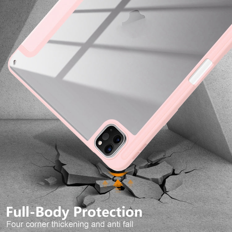 For iPad Pro 11 2024 Acrylic 3-Fold Smart Leather Tablet Case(Pink) - iPad Pro 11 2024 Cases by buy2fix | Online Shopping UK | buy2fix