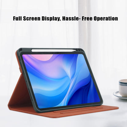 For iPad Pro 11 2024 Front Stand Smart TPU Leather Tablet Case(Brown) - iPad Pro 11 2024 Cases by buy2fix | Online Shopping UK | buy2fix