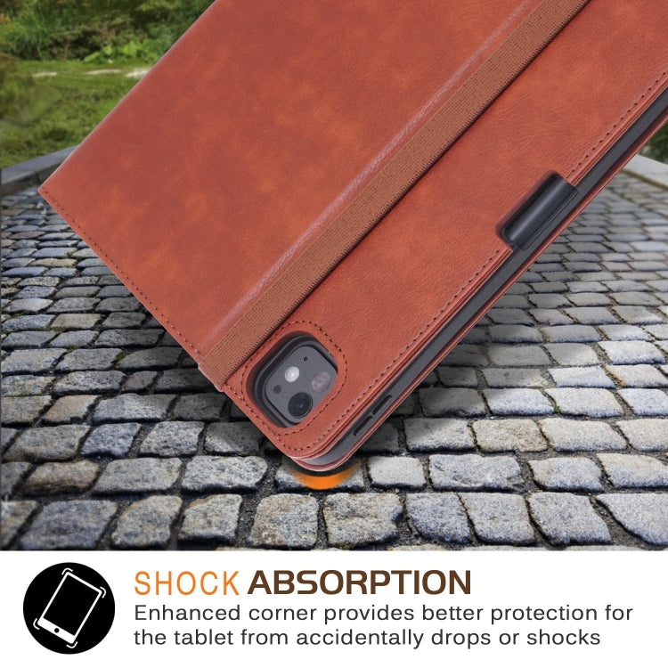 For iPad Pro 11 2024 Front Stand Smart TPU Leather Tablet Case(Brown) - iPad Pro 11 2024 Cases by buy2fix | Online Shopping UK | buy2fix