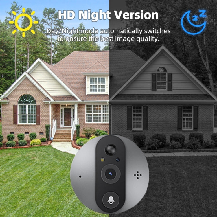 SY-37 4.3 inch Color Screen Graffiti Hidden 1080P WiFi Smart Cat Eye Video Doorbell(Black) - Video DoorBell by buy2fix | Online Shopping UK | buy2fix