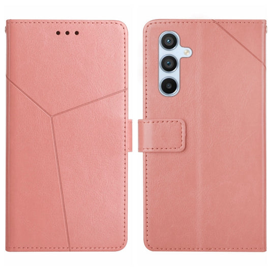 For Samsung Galaxy S25 5G Y-shaped Pattern Flip Leather Phone Case(Pink) - Galaxy S25 5G Cases by buy2fix | Online Shopping UK | buy2fix