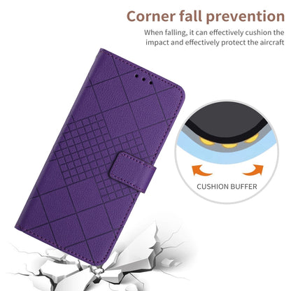 For Samsung Galaxy S25 Ultra 5G Rhombic Grid Texture Leather Phone Case(Purple) - Galaxy S25 Ultra 5G Cases by buy2fix | Online Shopping UK | buy2fix