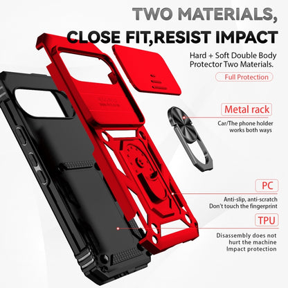 For Google Pixel 9 Sliding Camshield Holder Phone Case(Red) - Google Cases by buy2fix | Online Shopping UK | buy2fix