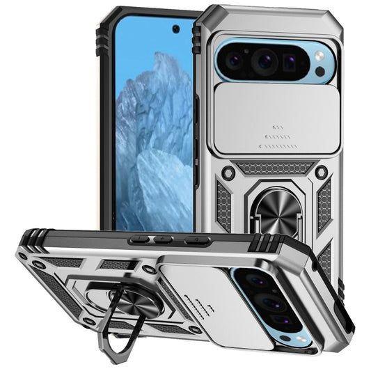 For Google Pixel 9 Sliding Camshield Holder Phone Case(Silver) - Google Cases by buy2fix | Online Shopping UK | buy2fix