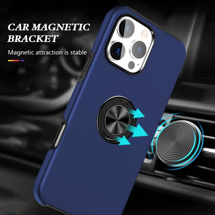 For iPhone 16 Plus Magnetic Ring Holder Phone Case(Navy Blue) - iPhone 16 Plus Cases by buy2fix | Online Shopping UK | buy2fix