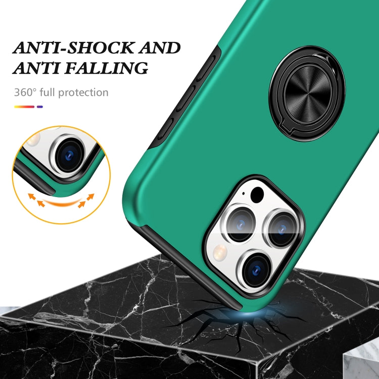 For iPhone 16 Plus Magnetic Ring Holder Phone Case(Dark Green) - iPhone 16 Plus Cases by buy2fix | Online Shopping UK | buy2fix