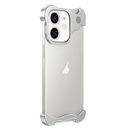 For iPhone 12 Aromatherapy Alloy Frameless Phone Case(Silver) - iPhone 12 / 12 Pro Cases by buy2fix | Online Shopping UK | buy2fix