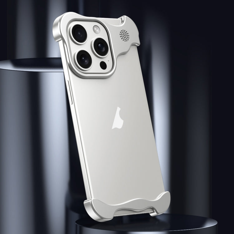 For iPhone 14 Aromatherapy Alloy Frameless Phone Case(Silver) - iPhone 14 Cases by buy2fix | Online Shopping UK | buy2fix