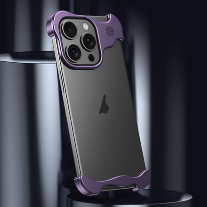 For iPhone 15 Pro Aromatherapy Alloy Frameless Phone Case(Purple) - iPhone 15 Pro Cases by buy2fix | Online Shopping UK | buy2fix