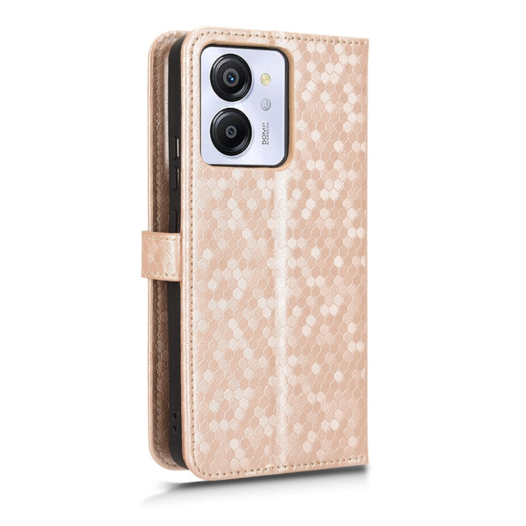 For Blackview Oscal Modern 8 / Color 8 Honeycomb Dot Texture Leather Phone Case(Gold) - More Brand by buy2fix | Online Shopping UK | buy2fix