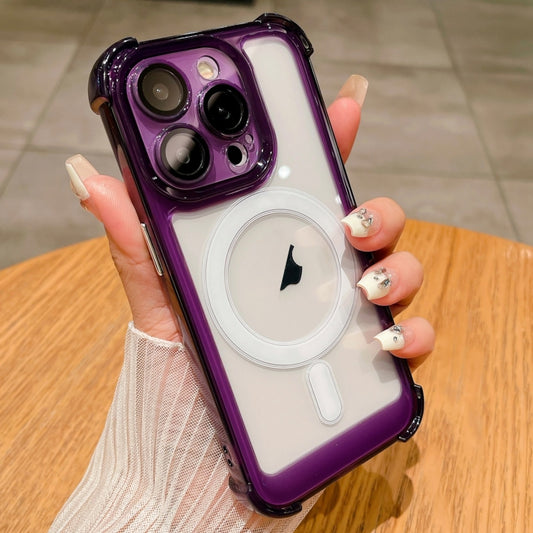 For iPhone 13 Pro Clear Acrylic + TPU MagSafe Magnetic Phone Case(Purple) - iPhone 13 Pro Cases by buy2fix | Online Shopping UK | buy2fix