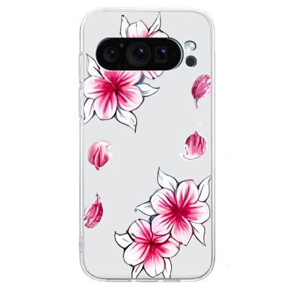 For Google Pixel 9 Pro Colored Drawing Pattern Transparent TPU Phone Case(Sakura) - Google Cases by buy2fix | Online Shopping UK | buy2fix