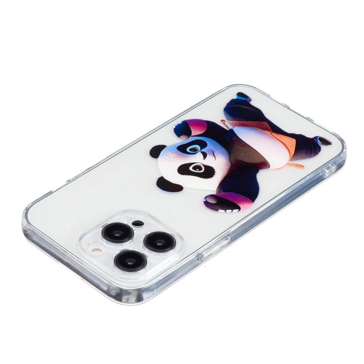 For iPhone 16 Pro Colored Drawing Pattern Transparent TPU Phone Case(Panda) - iPhone 16 Pro Cases by buy2fix | Online Shopping UK | buy2fix