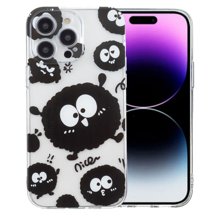 For iPhone 16 Pro Max Colored Drawing Pattern Transparent TPU Phone Case(Black Eye) - iPhone 16 Pro Max Cases by buy2fix | Online Shopping UK | buy2fix