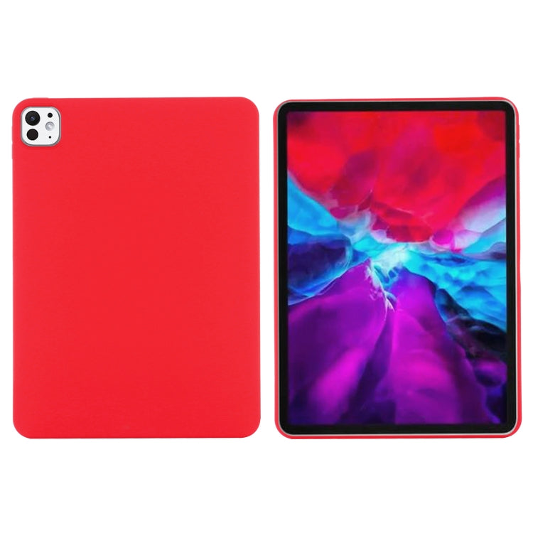 For iPad Pro 11 2024 Pure Color Liquid Silicone Shockproof Tablet Case(Red) - iPad Pro 11 2024 Cases by buy2fix | Online Shopping UK | buy2fix