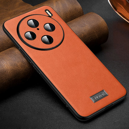 For vivo X100s Pro / X100 Pro SULADA Shockproof TPU + Handmade Leather Phone Case(Orange) - X100 Pro Cases by SULADA | Online Shopping UK | buy2fix