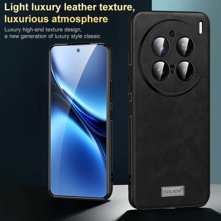 For vivo X100 Ultra SULADA Shockproof TPU + Handmade Leather Phone Case(Black) - vivo Cases by SULADA | Online Shopping UK | buy2fix