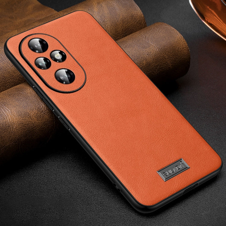 For Honor 200 Pro SULADA Shockproof TPU + Handmade Leather Phone Case(Orange) - Honor Cases by SULADA | Online Shopping UK | buy2fix