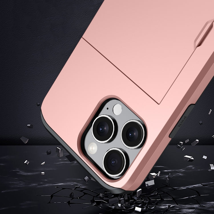 For iPhone 16 Pro Max Shockproof Armor Phone Case with Card Slot(Rose Gold) - iPhone 16 Pro Max Cases by buy2fix | Online Shopping UK | buy2fix