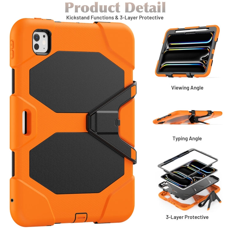 For iPad Pro 11 2024 Colorful Silicone Heavy Duty Hybrid PC Tablet Case(Orange) - iPad Pro 11 2024 Cases by buy2fix | Online Shopping UK | buy2fix