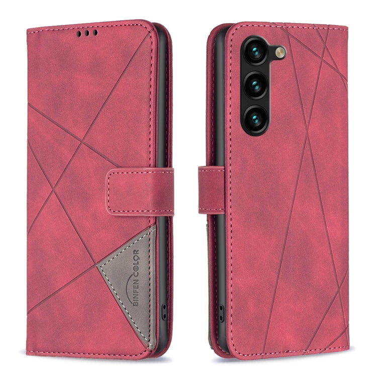 For Samsung Galaxy S25+ 5G Magnetic Buckle Rhombus Texture Leather Phone Case(Red) - Galaxy S25+ 5G Cases by buy2fix | Online Shopping UK | buy2fix